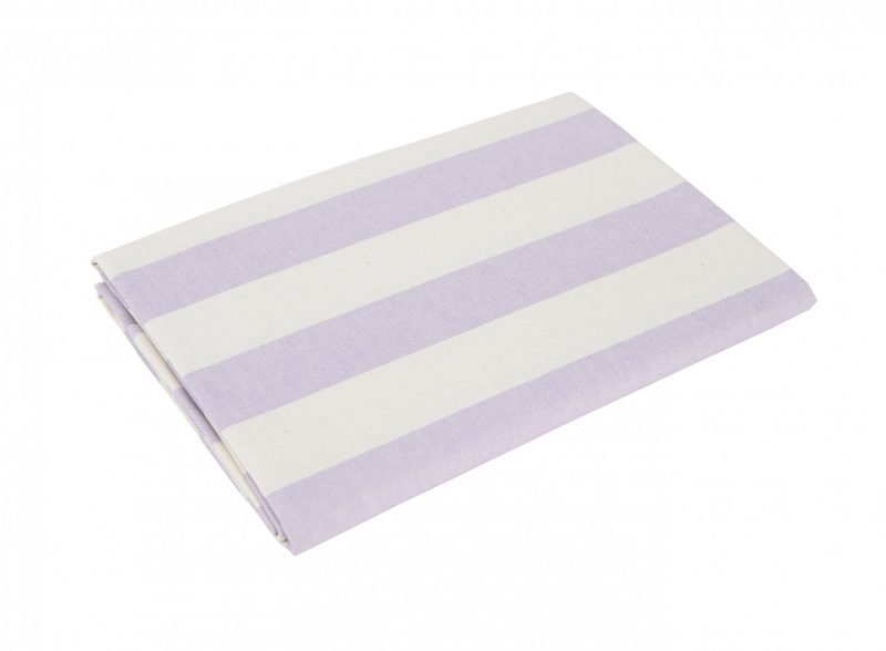 Mantel para mesa de comedor rayas crudo/lila – stripes