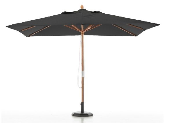 Black 3×3 wooden parasol – Havana