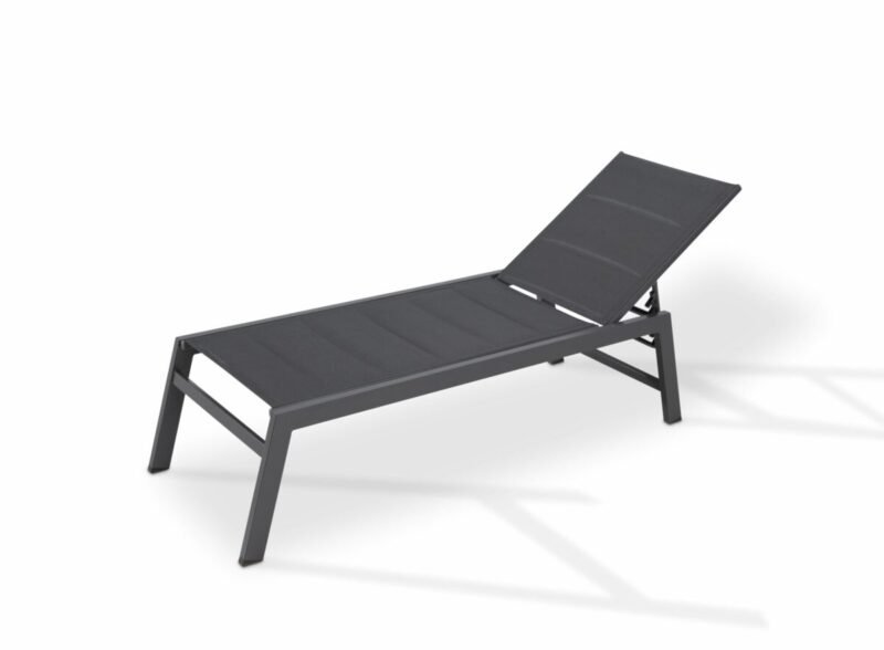 Anthracite aluminium lounger with wheels – Tokyo