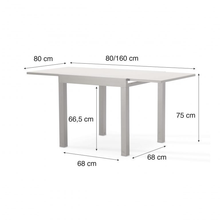 KMJ21078 - TABLE EXT 16080X80CM ALUMINIUM BRUN TOKYO_MESURES-min