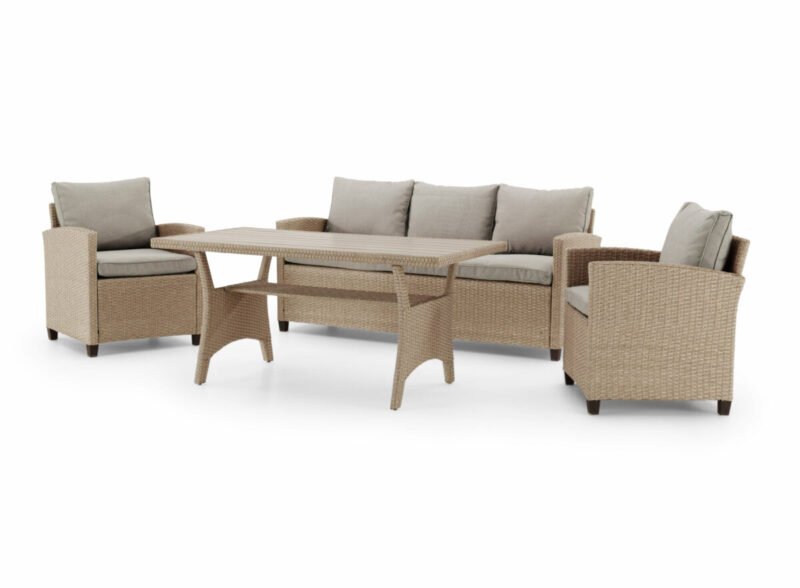 Garden set synthetic rattan and steel with high table – Verona