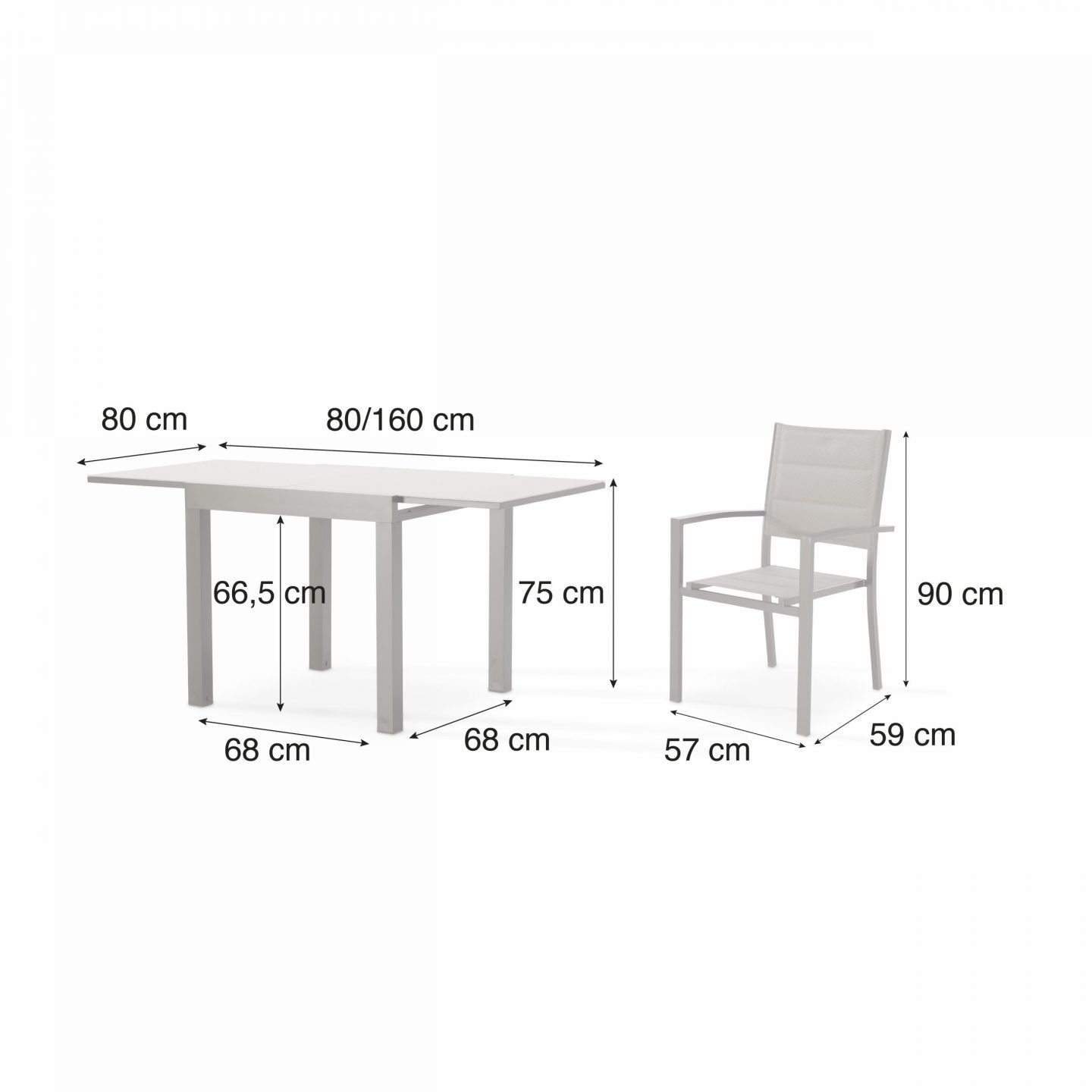 Mesa de jardín redonda Aluminio Murano (D105 cm) - Blanco - Conjuntos de  jardín, mesa y sillas - Eminza