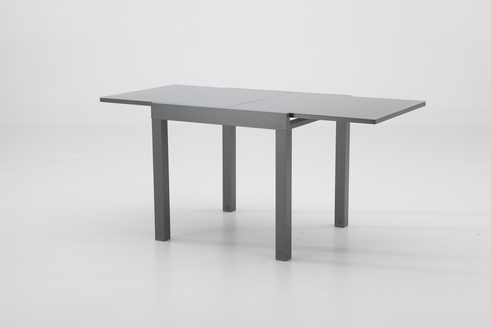 Mesa jardín extensible aluminio antracita 160/80x80 cm y