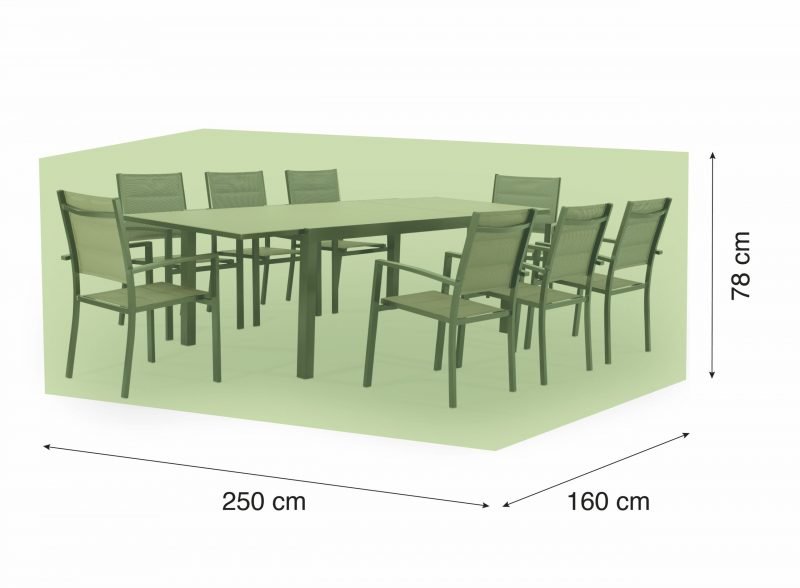 Housse pour meubles ou ensemble de salle à manger L 250x160x78 vert – Protech