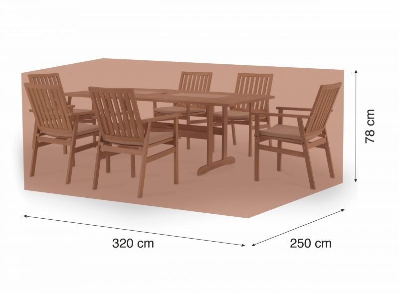 Capa de mobiliário ou conjunto de jantar XXL 320x250x78 terracota – Protech
