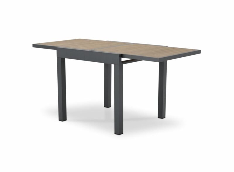 Extendable garden table anthracite aluminum 160/80×80 cm and high density polyethylene – Osaka