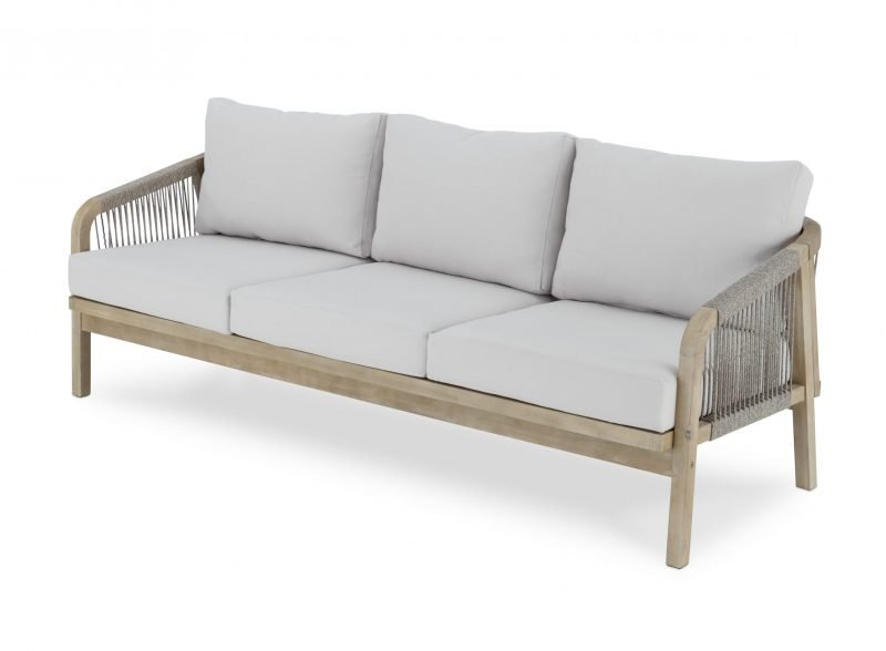 Triple sofa 3 seater light acacia wood and rope – Riviera