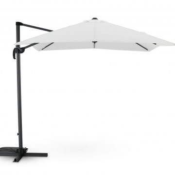 Struttura ombrellone eccentrico tessuto antracite bianco naturale 2,5×2,5m – Milano
