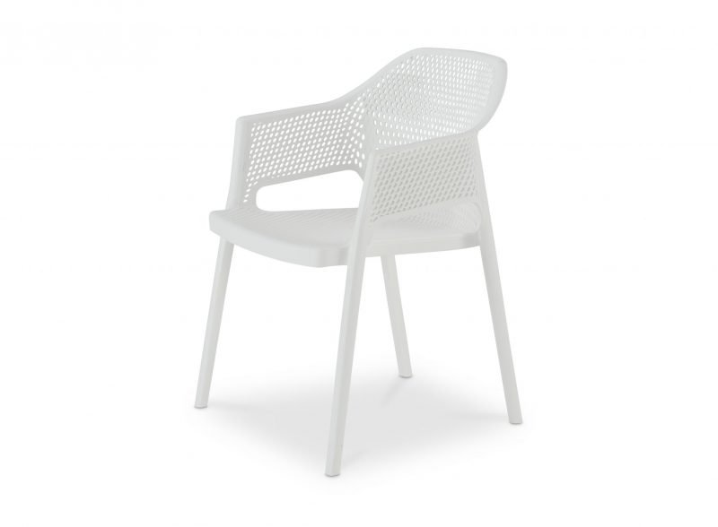Pack de 4 sillas jardín apilables Blanco – Cloti
