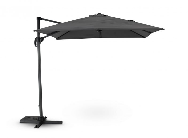 Eccentrico ombrellone antracite struttura antracite tessuto 2,5×2,5m – Milano