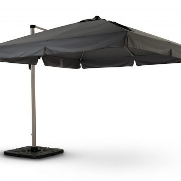 Suspended parasol structure imitation wood light gray fabric 3x3m – Milan