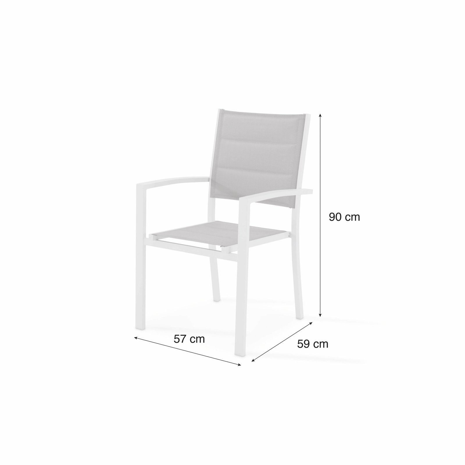 Conjunto mesa fija 70×70 y 2 sillas jardín gris - Tokyo