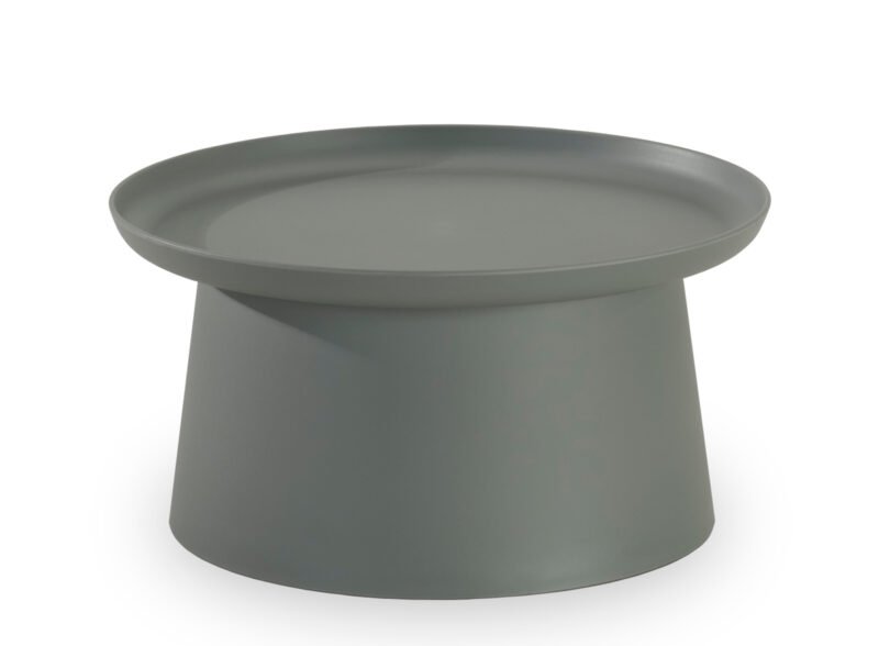Round polypropylene garden side table 70cm diam grey – Murano