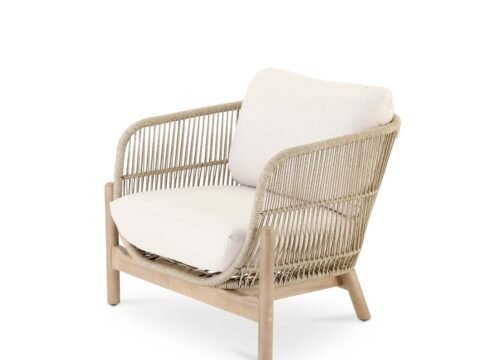 Armchair / Armchair 1 square wood and rope – Sicily