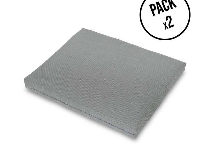 Pack 2 cojines silla jardín gris oscuro – Recycled