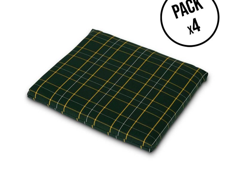 Pack 4 cushions garden chair green squares – Acrylic