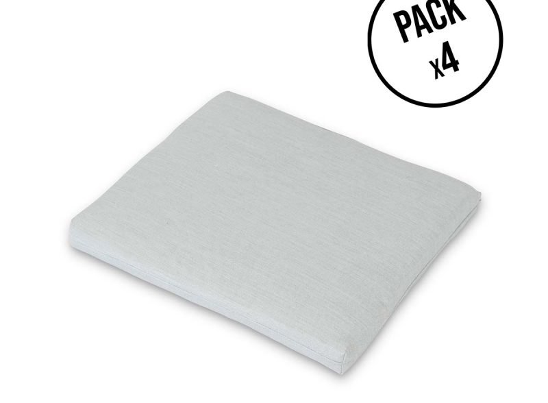 Pack 4 cojines silla jardín gris claro – Recycled