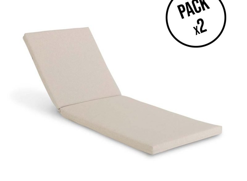 Pack 2 Beige lounger cushions – Cotton