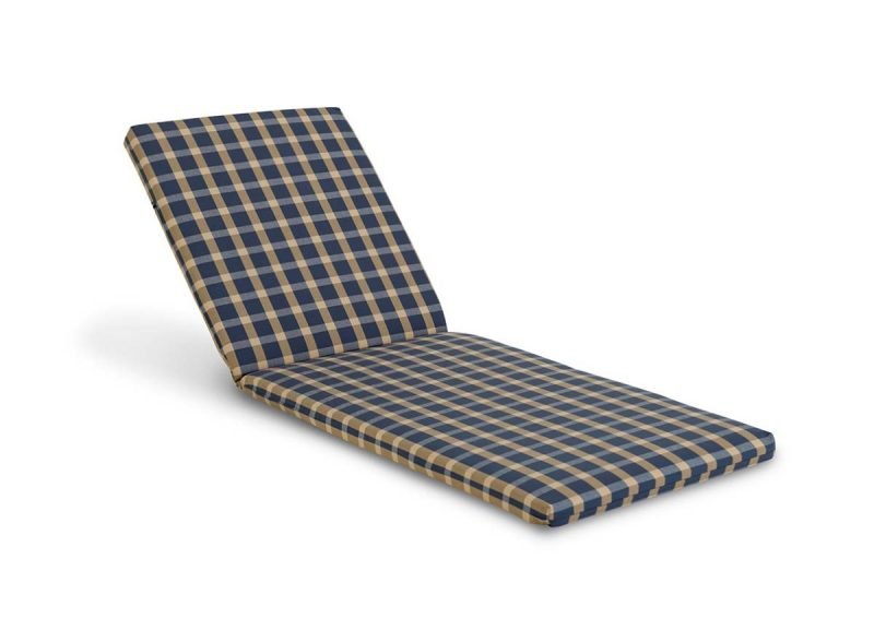 Coussin de chaise longue à carreaux bleu/beige – Acrylique