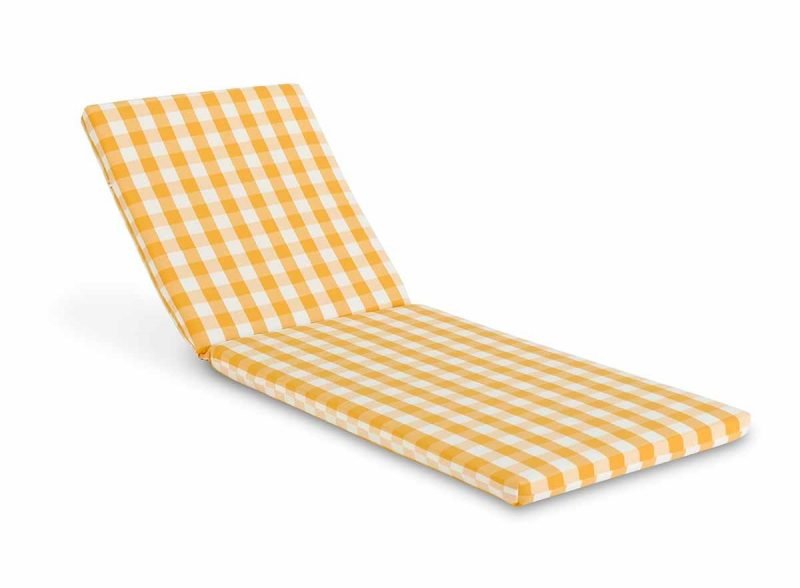 Yellow/white checkered lounger cushion – Acrylic