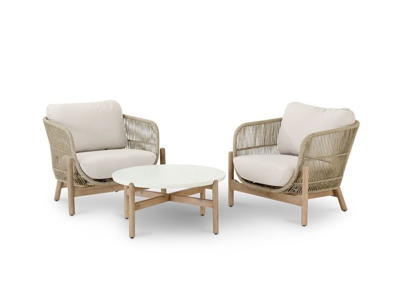Garden set 2 armchairs and table 80cm – Sicily