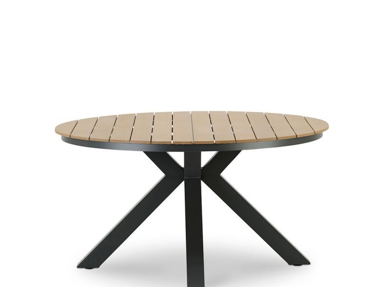 Runder Tisch mit anthrazitfarbenem Holz 140cm – Osaka