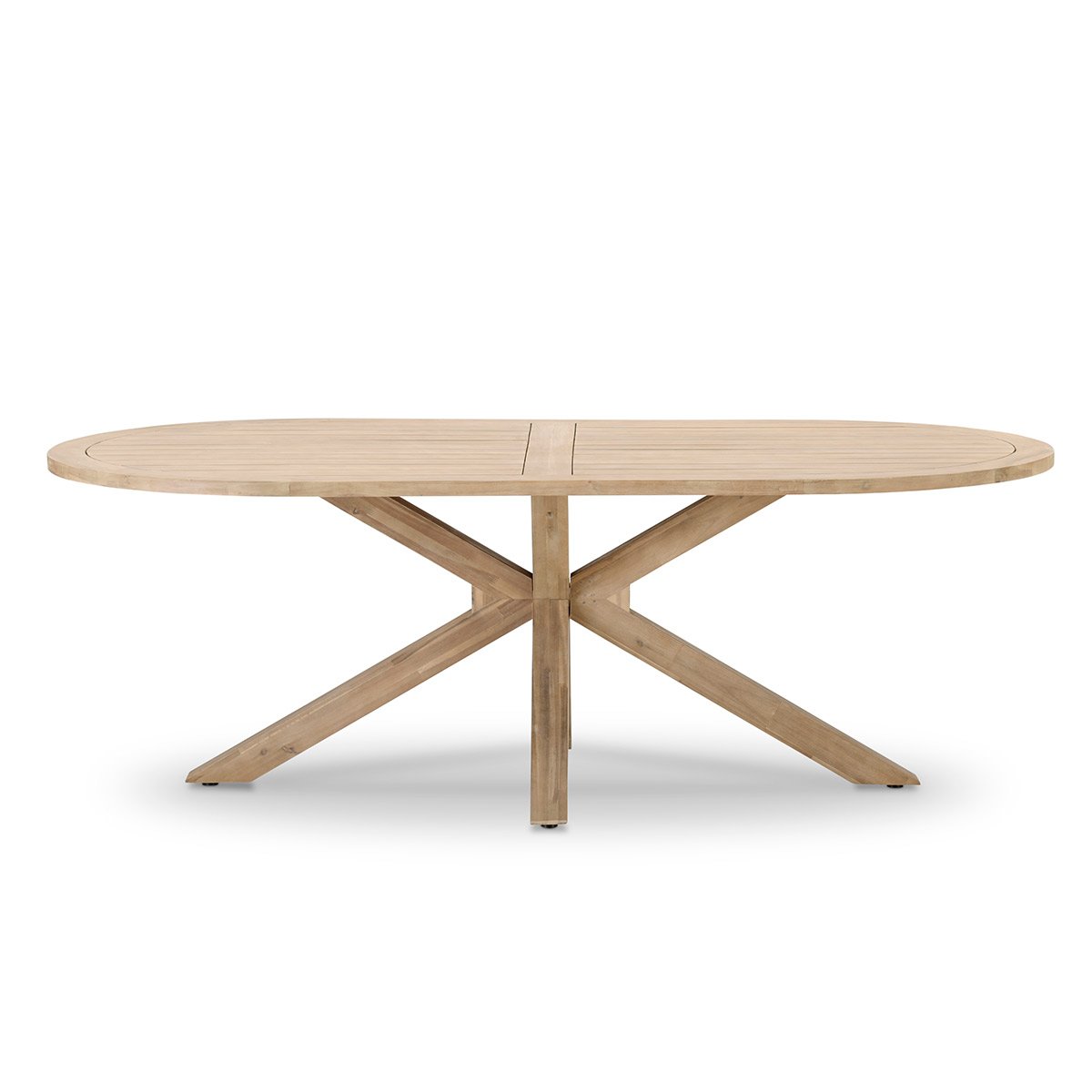 Gartenset ovaler Tisch 220x115 und 6 Stühle Seil beige - Riviera - Kerama