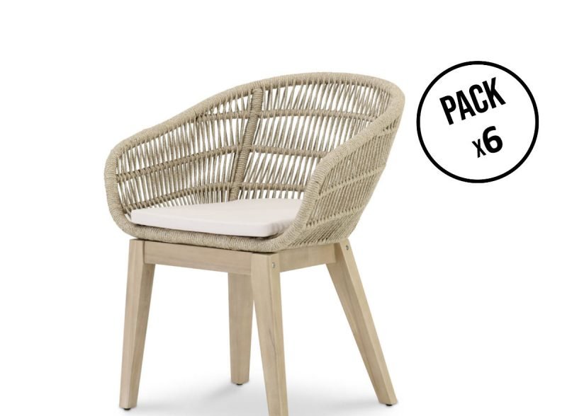 Pack of 6 rope chairs – Sicily
