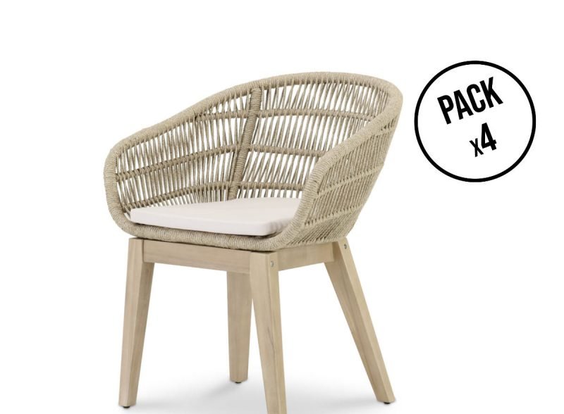 Pack of 4 rope chairs – Sicily