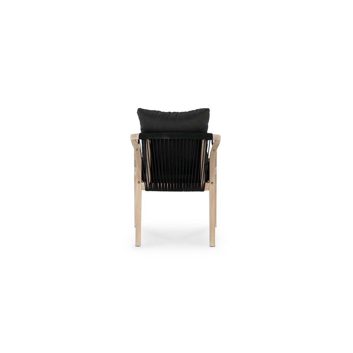 Gartengarnitur ovaler Tisch 220x115 und 8 schwarze Seilstühle