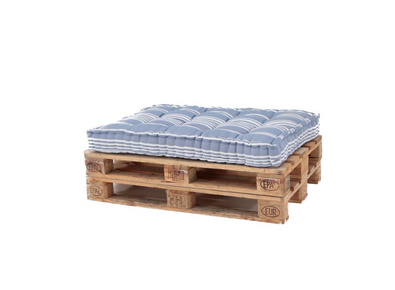 Floor / pallet cushion 120x80x10 cm blue stripes – Deco