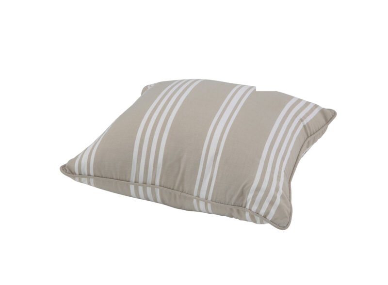 Pack of 2 decorative garden cushions 60×60 cm beige stripes – Deco