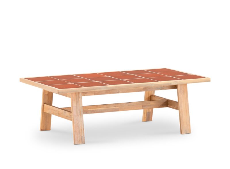 Table basse de jardin en bois et céramique moutarde 125×65 – Ceramik (copia) (copia)