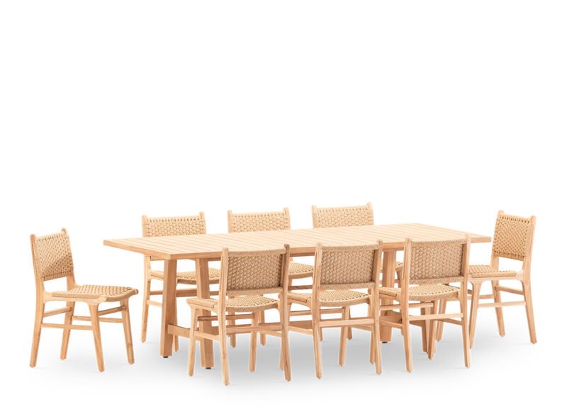 Garten-Essgarnitur 8-Sitzer-Tisch 230×100 – Riviera & Modena