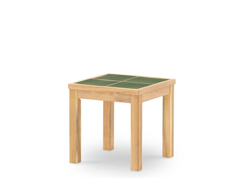 Tavolino da giardino 45×45 in legno e ceramica verde – Ceramik