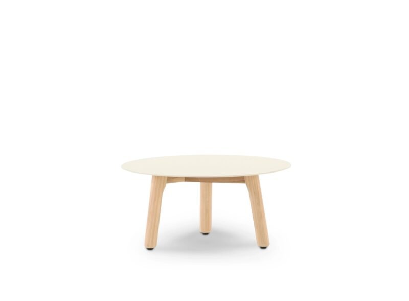 Round teak and aluminium mocca coffee table 60cm – Bolzano