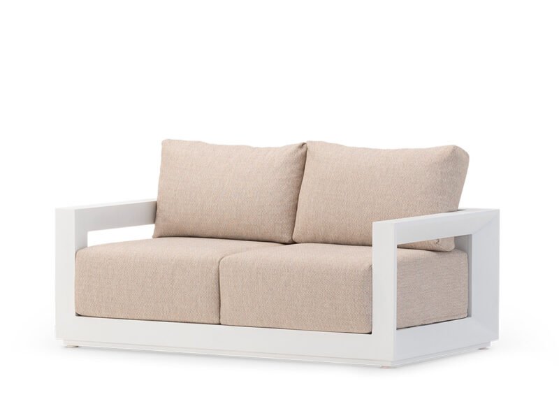 2 seater garden sofa aluminium white – Florence