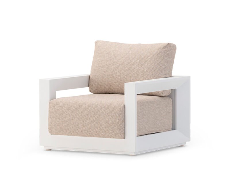 Pack 2 White aluminium garden armchairs – Florence