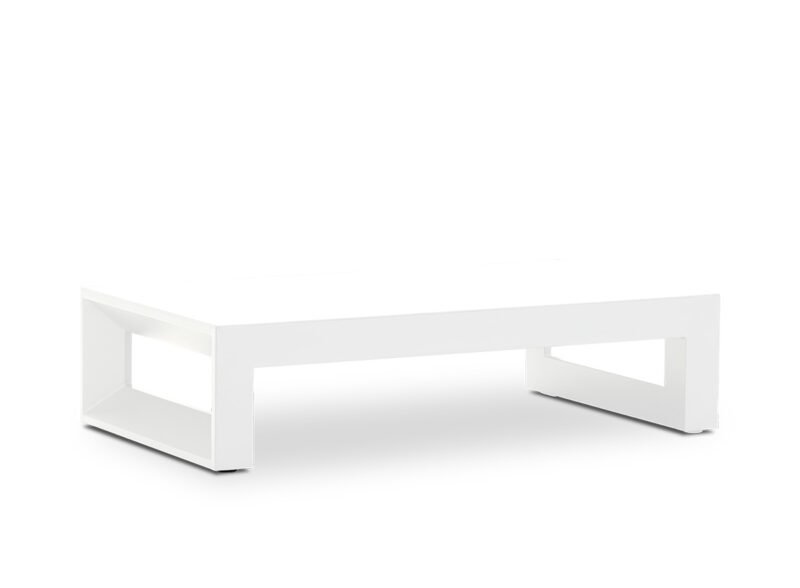 Table basse de jardin 140×80 aluminium blanc – Florence