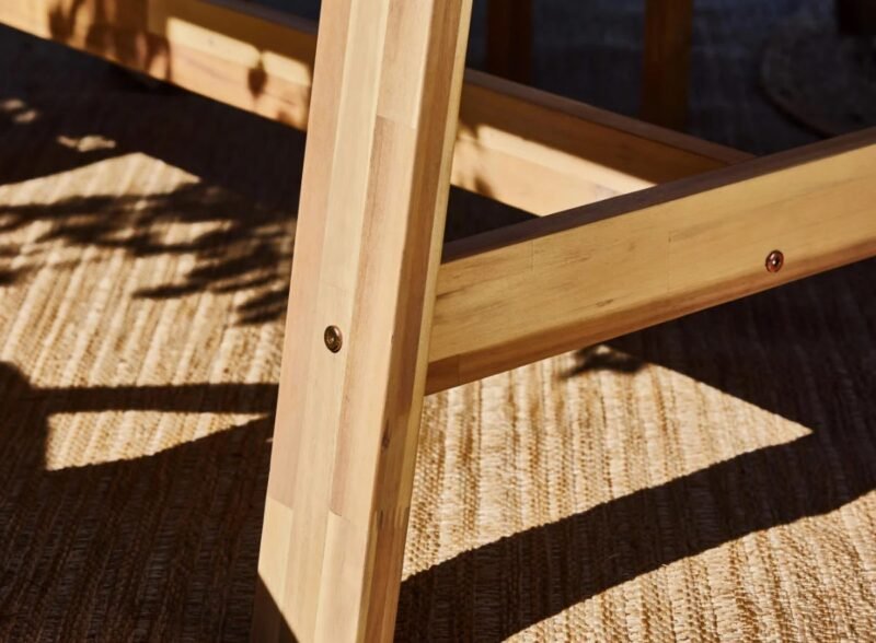 Light acacia garden table