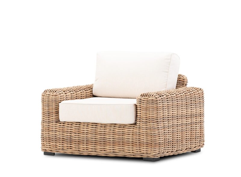 Poltrona da giardino in rattan sintetico beige – Zimbabwe