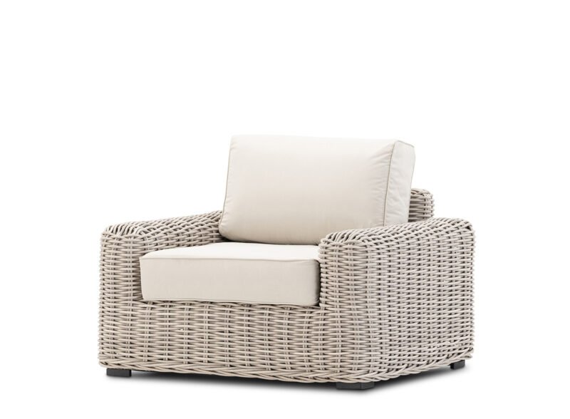 Synthetic rattan garden armchair grey – Zimbabwe