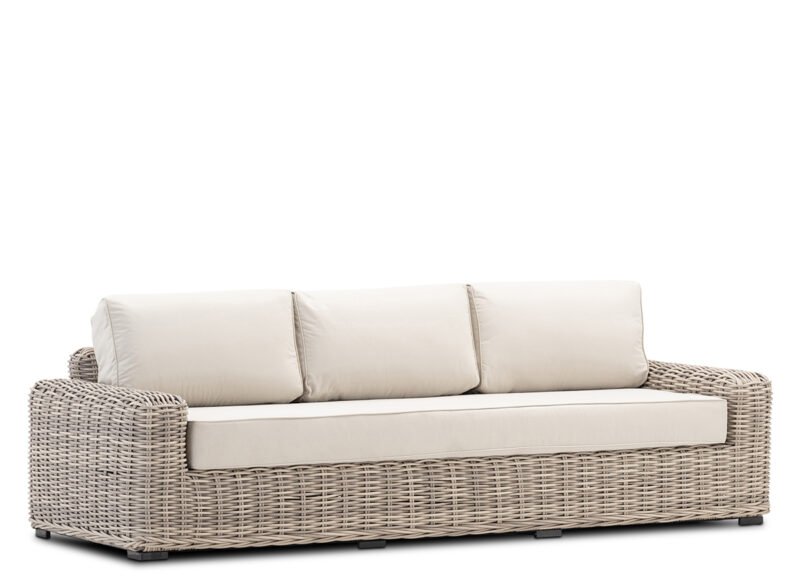 Grey synthetic rattan garden sofa 3 seats – Zimbabwe