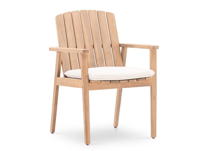 Pack de 4 cadeiras de jardim de madeira e almofadas – Portland