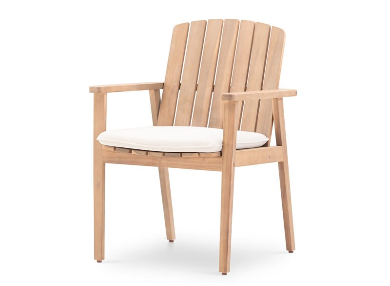 Pack of 4 garden chairs wood and cushions – Portland