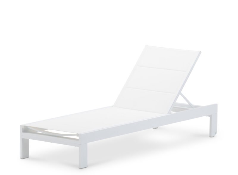 Pack 2 garden loungers aluminum and white textilene – Long Island