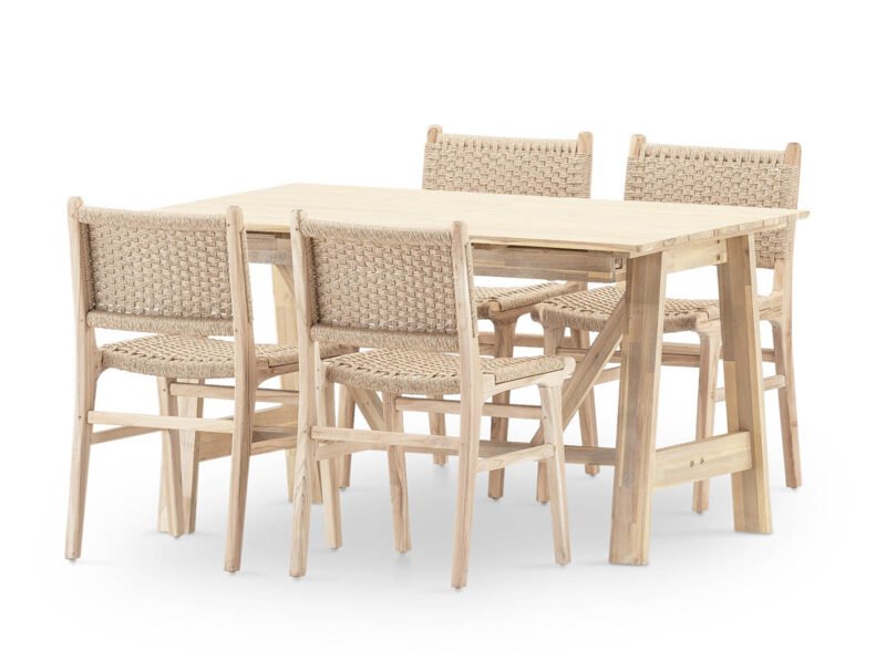 Garten-Esstisch aus Holz ausziehbarer 4-Sitzer-Tisch – Java Light | Modena