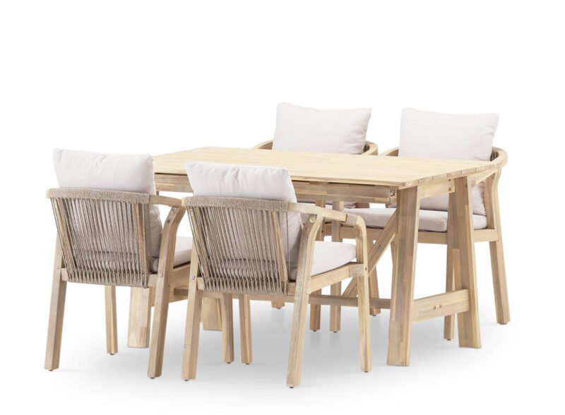 Comedor de jardín madera mesa extensible 4 plazas – Java Light | Riviera