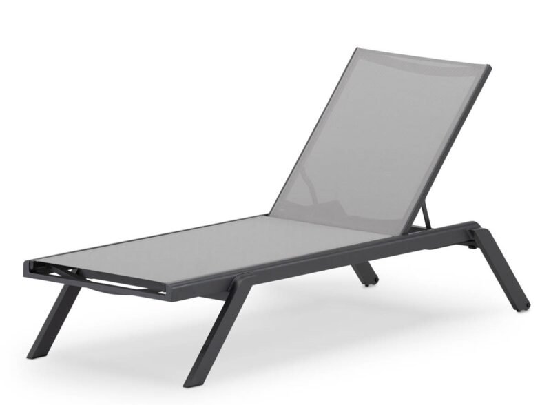 Textilene and anthracite aluminum garden loungers – Nagano