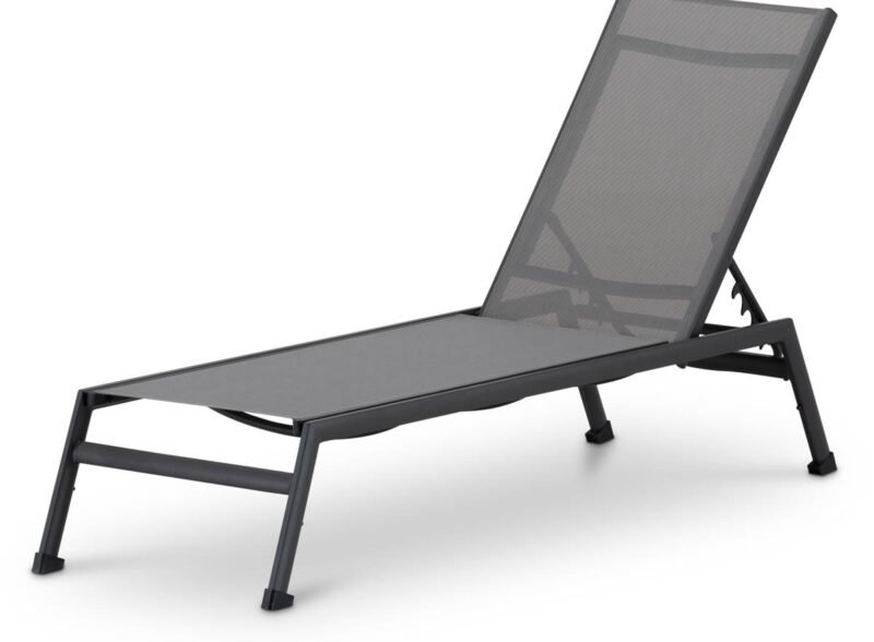 Textilene and anthracite aluminum garden lounger – Saitama